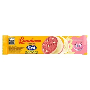 Biscoito Bauducco Cookie Morango E Framboesa Com Gotas E Cobertura Chocolate Branco Fini Dentaduras 96g