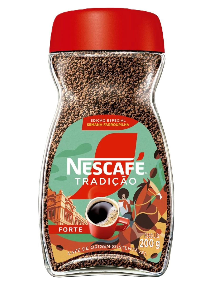 Café Solúvel Granulado Forte Nescafé Tradição Vidro 200g Edição Especial Semana Farroupilha