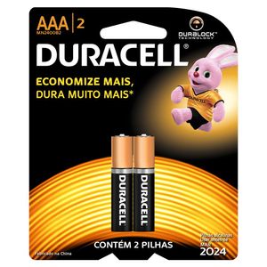 Pilha Duracell Alcalina Palito Com 2 Unidades