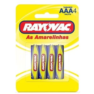 Pilha Rayovac Amarela Palito Aaa Com 4 Unidades