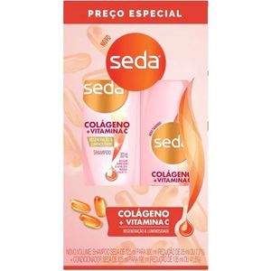 Kit Seda Shampoo 300ml+Condicionador 190ml Colageno+Vitamina C