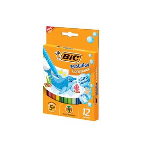 Canetinha Kids Bic Evolution 12cores Ultra Lavável