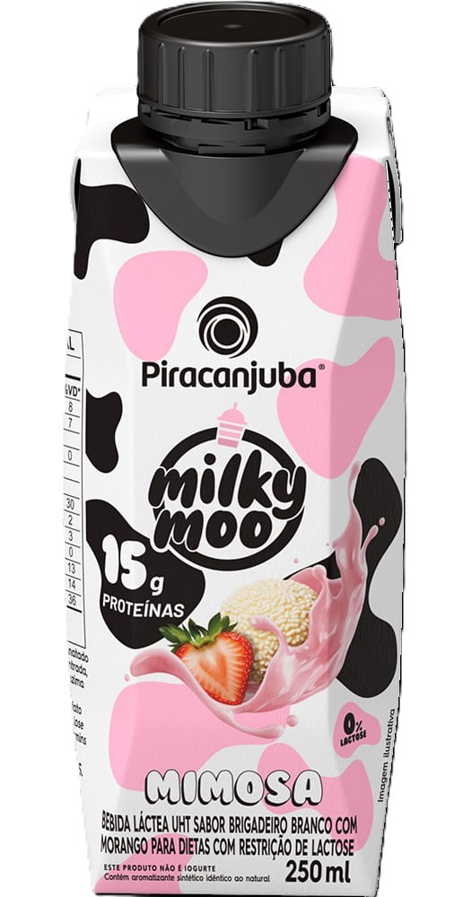 BEBIDA LÁCTEA UHT MILKY MOO MIMOSA ZERO LACTOSE 15G PROTEÍNAS