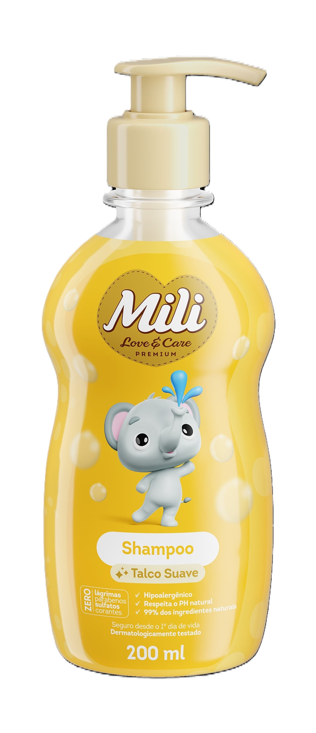 Shampoo Infantil Mili Love Care Talco Suave 200ml