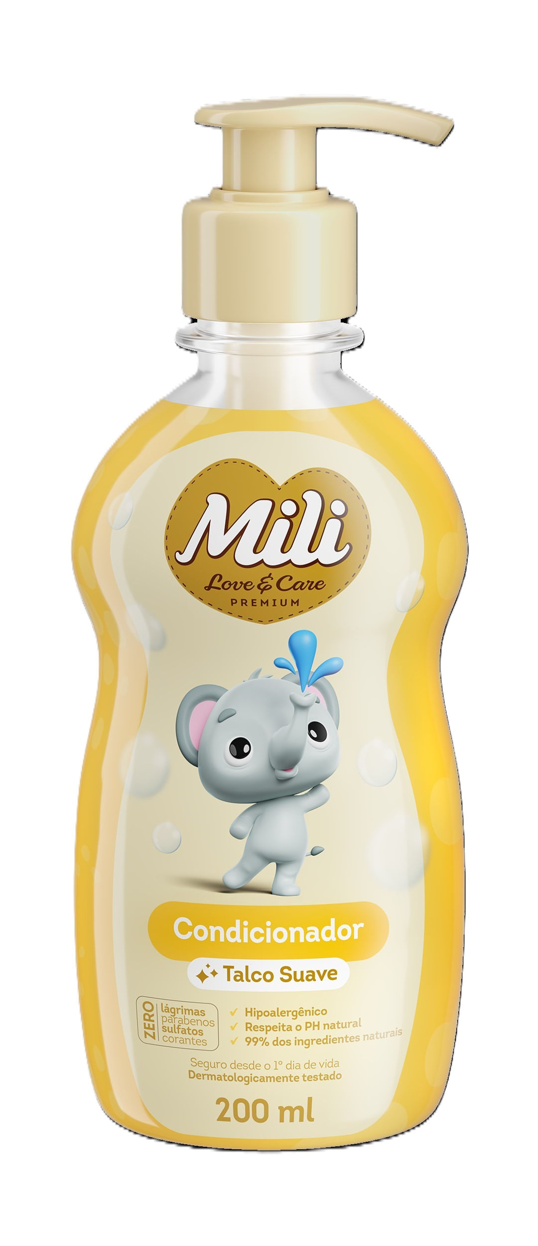 Condicionador Infantil Mili Love Care Talco Suave 200ml