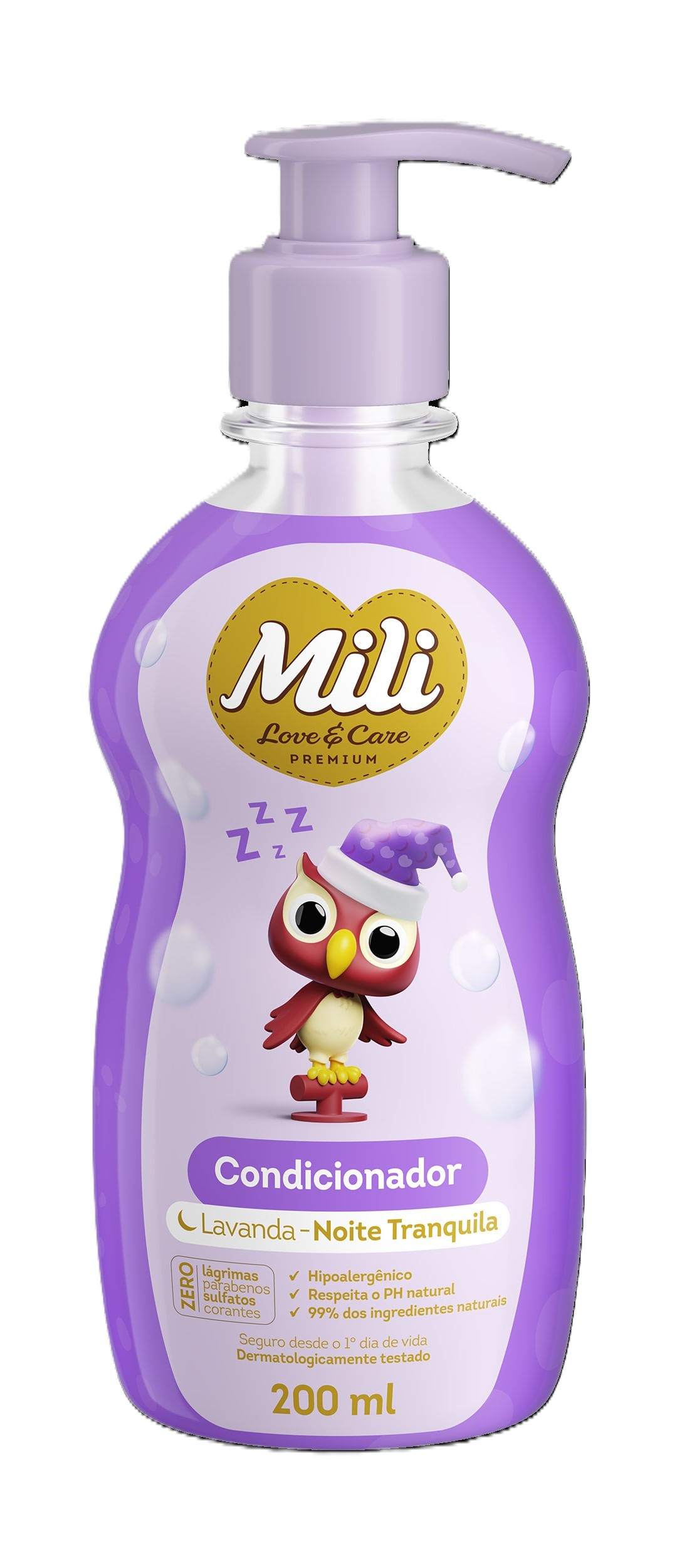 Condicionador Infantil Mili Love Care Lavanda Suave 200ml