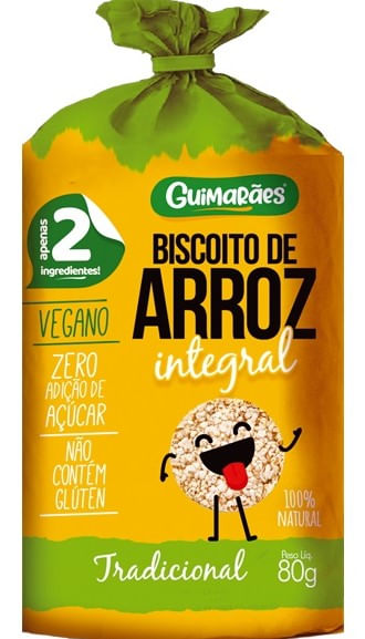 Biscoito De Arroz Integral Tradicional Guimarães 80g