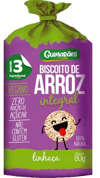 Biscoito De Arroz Integral Linhaça Guimarães 80g